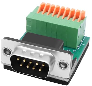XMSJSIY DB9 Stecker RS232 D-SUB Lötlose Adapter Breakout Board Verbinder | DB9 RS232 D-SUB Serielle auf 9-polige Frühlings Terminal Crimp Steckverbinder Modul für serielle Kommunikationsgeräte