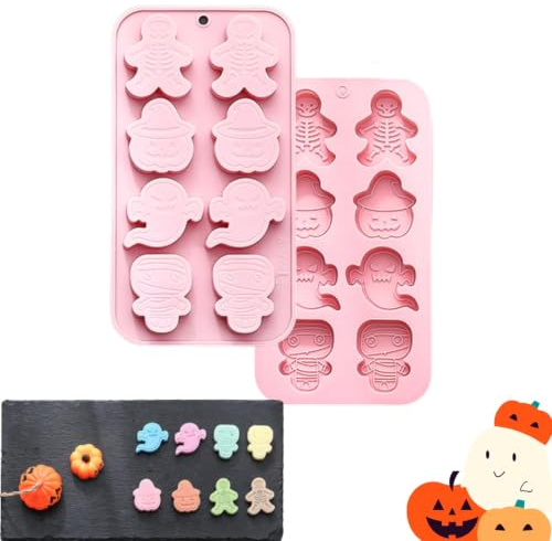 Halloween Chocolate Mold, Silicone Pumpkin Ghost Skeleton Tray