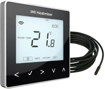 LavaTap – Heatmiser NeoStat-e V3 Smart Thermostat Black WiFi Programmable Thermostat for Electric Underfloor Heating Digital Room Thermostat Smart Home Temperature Controller