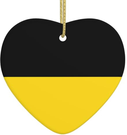 Baden-Württemberg Flagge Weihnachten Keramik Herz Ornament Gedruckt Urlaub Dekoration Geeignet für Weihnachten und Familienfeiern