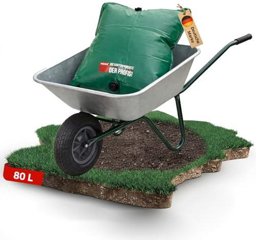 NOOR Bewässerungssack FROGBAG TO GO - 80 L Bewässerungsbeutel (2 Stück) | mobiler Wassersack 125x70x95 cm - aus UV-beständigem PVC 520 g/m² - mit Auslassventil & Antirutschmatte für Schubkarre