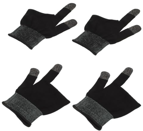 UTHCLO Carbon Fiber Heated Gaming Gloves for Sweaty Hands, Lightweight Two-finger Touchscreen Gloves for Mobile Phone Gaming, Thin Breathable Black-grey Pair