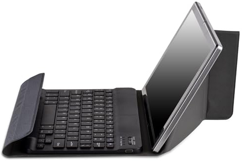 Générique Custodia universale per tablet con tastiera senza fili pieghevole copertura magnetica di protezione multifunzionale e portatile compatibilità universale