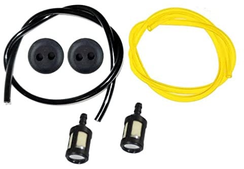 HURI 2X 20mmØ Hole Universal Fuel Tank 2 Hole Pipe Grommet Fuel Filter Kit Strimmer Chainsaw Mower