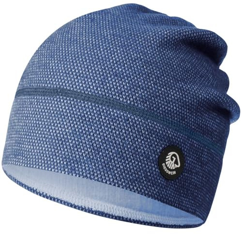 GIESSWEIN Mütze Hohes EIS - Merino Beanie mit Jersey Fütterung, Atmungsaktive Damen & Herren Strickmütze, Gefütterte Longbeanie aus Merinowolle, Warm & bequem, Unisex Sport Mütze
