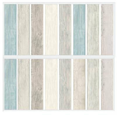 RoomMates Distressed Barn Wood Plank Wandtattoo, Vinyl, bunt, 2 Blätter-16 Teile-43,8 x 92,7 cm