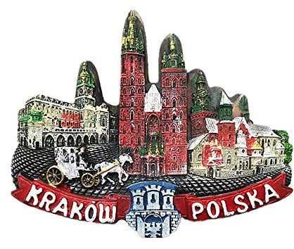Krakow Poland 3D Fridge Magnet Souvenir Gift,Home & kitchen Decoration Magnetic Sticker Krakow Poland Refrigerator Magnet Collection