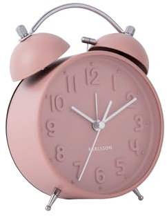 Karlsson [DL] Alarm Clock Iconic matt Faded pink 16,5 x 11 x 5,5cm, Excl.2 AA Batteries -