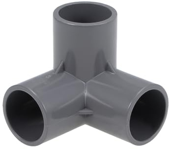 sourcing map 3 Vías PVC Conector 25mm Interior Diámetro, 2 Piezas Codo PVC de 90 Grados de Forma en T para Tubería de Agua, Reductor de Tubería de Acoplamiento, Gris