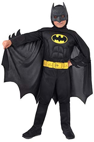 Ciao- Batman Dark Knight Costume Bambino Originale DC Comics (Taglia 8-10 Anni) con Muscoli pettorali Imbottiti, Colore, 11671.8-10