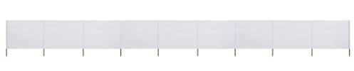 vidaXL Windschutzgewebe Faltbar Windschutz Sichtschutz Sonnenschutz Camping Balkon Terrasse Garten Zaun Strand 9-TLG. 1200x80cm Sandweiß