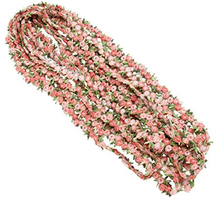 EXCEART Vintage Spitzenband Blumen Stickerei Bänder Rosenspitzenbesatz Blumenband DIY Hochzeitsapplikationen zum Nähen Handwerk 4. 5 (Hellrot) Handwerk Bordüre Zierband Zum Nähen