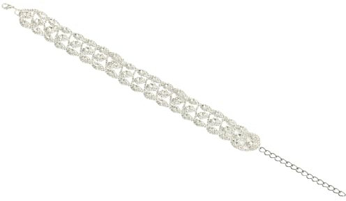 Breite Kristall-Choker-Halskette für Frauen, Silber, Strass, Hochzeit, Braut, Halskette, Schmuck, Accessoires für Mode Party, Abschlussball, Alltag (Stil 5)