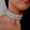 Breite Kristall-Choker-Halskette für Frauen, Silber, Strass, Hochzeit, Braut, Halskette, Schmuck, Accessoires für Mode Party, Abschlussball, Alltag (Stil 5)