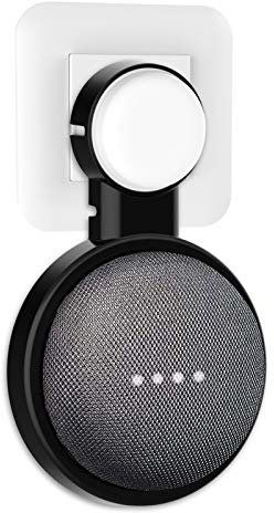 PlusAcc Support Mural pour Google Home Mini/Nest Mini(2nd Gen), Solution d'Espace-Économique pour Votre Smart Home Speaker, Intelligent avec Arrangement du Cordon pour Salon, Cuisine.(Noir)