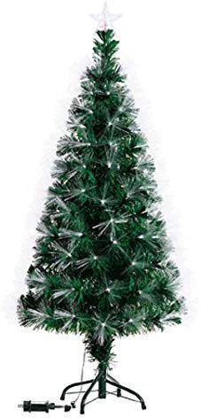 XMASKING Albero di Natale a Fibre ottiche sfumato Bianco Caldo 130 cm