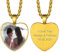 GoldChic Grabar Foto y Texto Dog Tag Corazon Colgante Placa para Poner Una Foto Regalo Mama Hipoalergenico, Oro Baño