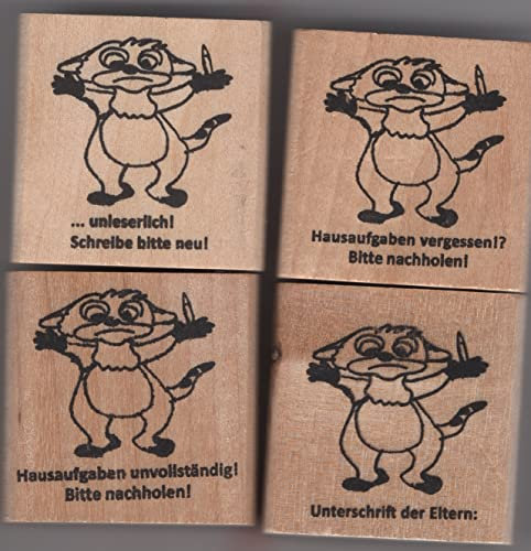 Hauke Trade Erdmännchen Stempel für Lehrer und Schule zu Hausaufgaben Unterschrift der Eltern
