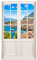 Wandtattoo 120 x 200 cm - Terrassentür mit Ausblick auf Dorf am See - Wandsticker
