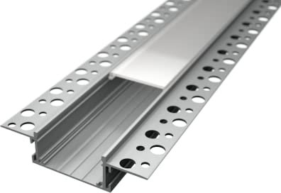 ALU Profil/Einbau Leiste Trockenbau EINPUTZ für Led Streifen + Abdeckung (Trockenbau 27-1m matte Abdeckung)