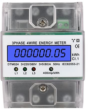 Herbst Stromzähler 220 / 400V 5-100A Drehstromzähler Digitaler Stromzähler Hutschiene 3-Phasen 4-Draht KWh Zähler mit LCD Drehstromzähler für Leistungsmesssystemen Eingesetzt