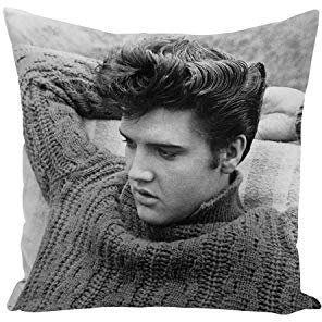 French Unicorn Kissenbezug, Motiv: berühmter Star Elvis Presley Sänger Musik Vintage 10 (40 x 40 cm)