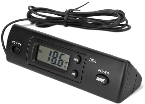 Auto Luftthermometer, Auto-Elektronikuhr, Doppelsonde, Innen- und Außentemperatur Thermometer, Digitaluhr, Multifunktional, Hohe Genauigkeit für Fahrzeuge Andere Messgeräte