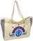 Strandtasche XL Beach Bag - Große Saunatasche 20 Liter - Gym Urlaub Freizeit Sport-Tasche - Maritime Badetasche, Shopper, beige
