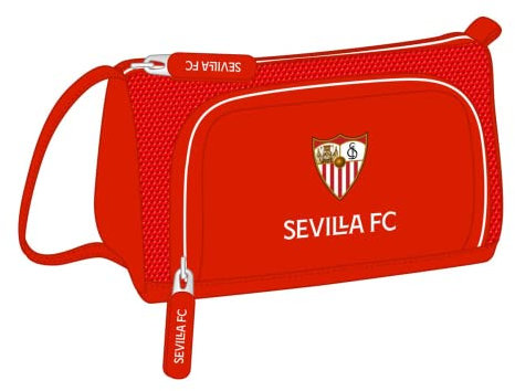 Safta Unisex Kinder Federmäppchen mit ausklappbarer Tasche, leer, Sevilla FC, 200 x 85 x 110 mm, rot