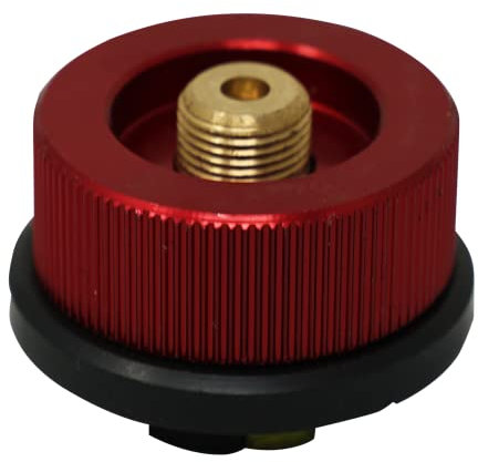 Dapetz ® Red Gas Adapter Camping Stove Adapter Camping Nozzle Convert Adapter Connector Gas Conversion Head Adapter For Butane Cainster to Clip On Gas Cartridge Piston Adapter