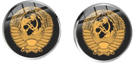 Retro Star Sichel Hammer Bronze Farbe Ohrring CCCP Russland Sowjetunion UdSSR Symbol Glas Cabochon Ohrringe Schmuck, 3