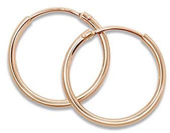 Mary & Jules Creolen Rosegold aus 925 Sterling Silber, feine Ohrringe Rosegold Creolen Damen aus recyceltem Silber, vergoldet