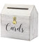SUMNACON Wood Wedding Card Box w/ Heart Lock, Roof Type Birthday Card Organizer Holder Ceremony Gift Box, Vintage Envelope Box Card Box Wedding Birthday Party Reception (White), 25x25x15cm (YG0130)