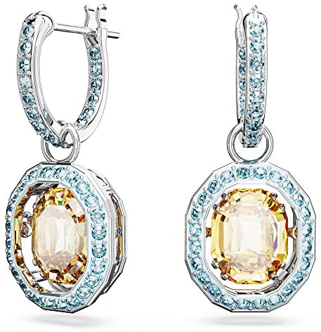 Swarovski Orecchini pendenti Chroma, Taglio ottagonale, Multicolore, Placcato rodio