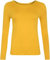 Crazy Fashion Long Sleeve Plain Tshirts for Women UK Round Scoop Neck Stretchy Formal Casual Basic Slim Fit Jersy Ladies Tee Top Plus Size 8-22 Yellow