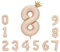 Foil Luftballon 8 Helium Folienballon Zahlen Ballon XXL Folien Beige Ballon 8 Geburtstag 100cm/40inch