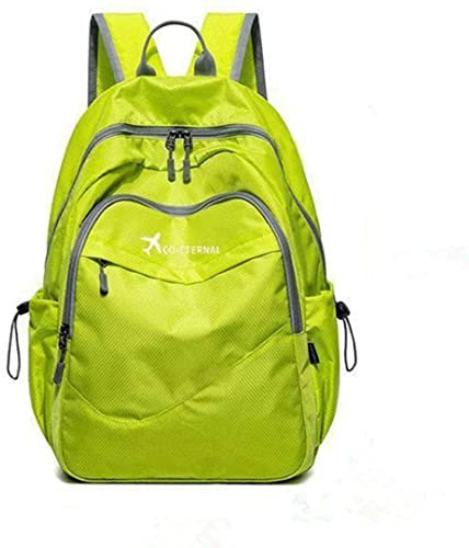 Geboldil Leichter faltbarer Wanderrucksack für Damen und Herren, wasserdichter Campingrucksack, Grün, Reiserucksäcke