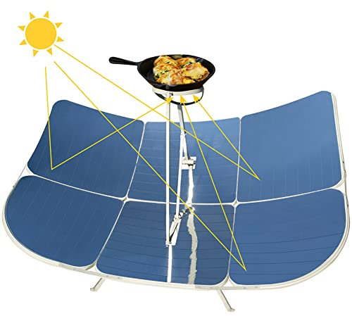 Cocina solar Estufa de horno solar 1800W Diámetro de acero al carbono Concentración de cocina solar Cocina solar parabólica DIY Concentrador solar Cocina sin combustible Calefacción Estufa de alimento