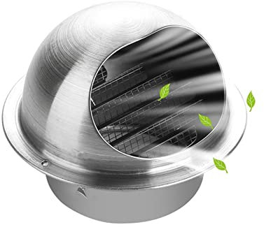 Rejillas Difusores, Rejilla De Ventilación Redonda De Acero Inoxidable, Diseño De Persiana, Gasa Voladora Incorporada, Superficie Lisa For Evitar Daños Por Lluvia ( Color : Silver , Size : 200mm(7.9in