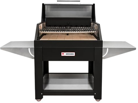 STUFE A PELLET ITALIA - Sicilia Barbecue a Carbonella da Esterno con Ripiani porta Oggetti di Design e Qualità Made in Italy