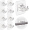 Thinp 8 Pieces No Drill Curtain Rod Brackets, Self Adhesive Curtain Rod Holder Curtain Rod Hooks Nail Free Adjustable Curtain Hangers for Bathroom Kitchen Home Window and Hotel Wall