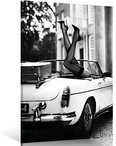 MKHFUW Art mural sur toile noir et blanc photo féministe poster tendance fille mode décoration murale maison - Sans cadre (photo 01,30 x 40 cm x 1)