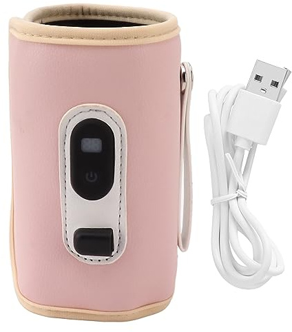 Tragbarer Milchwärmer, 5 Stufen & 24h Warmhalten | USB-Digitalanzeige für schnelles Aufladen, gleichmäßige Isolierung ohne Geruch, passt für Glas, Kunststoff und Edelstahl