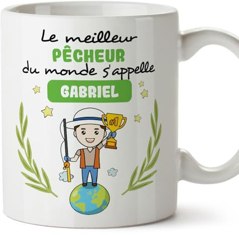 Mugffins Tasses Personnalisables pour PÊCHEUR homme - En Français - Cadeau Personalisé- Tu Meilleur du Monde - 11 oz / 330 ml