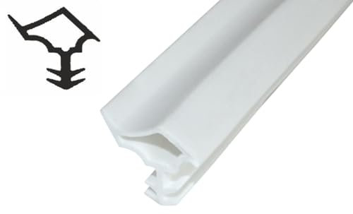 SN-TEC Stahlzargendichtung, Türdichtung, Ersatzdichtung, Z 1130, Breite: 14mm, Höhe: 14mm zum einstecken, Farbauswahl: weiß/grau (Weiß, 10 Meter)