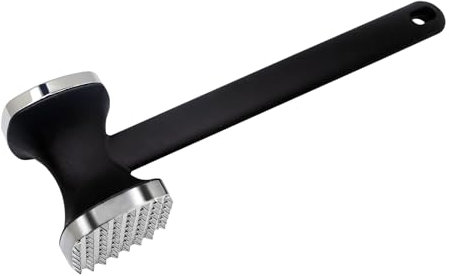 SyiXute 1 Stück Fleischklopfer,Doppelseitiger Fleischklopfer aus Edelstahl,Steakhammer,Schnitzelklopfer mit Rutschfestem Griff für Steak,Huhn,Schwein,Rippchen