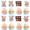 SYKYCTCY 40 Pack Bear Cupcake Toppers Glitter We Can Bearly Wait Baby Shower Cupcake Picks Cake Decorations for Kids Boys Girls Baby Bear Gender Reveal Theme Birthday Party Supplies