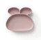 ÜneeQbaby Silikon-Kinder Teller i-Form - BPA-Frei, Spülmaschinenfest, Mikrowellen- und Ofensicher - Perfekt für Kleinkinder und Babys… (Hase - Rosiger Nebel)