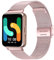 Bracelet de rechange en métal tressé compatible avec montre connectée Samsung Galaxy Fit 3 SM-R390, bracelet réglable pour Galaxy Fit 3 pour homme et femme (rose rose)