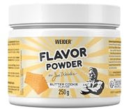 WEIDER Flavor Powder Poudre aromatique sans sucre pour aromatiser et édulcorer le fromage blanc, le yaourt ou la poudre de protéines, convient également pour la pâtisserie, faible en calories, 250 g = 83 portions, biscuit au beurre